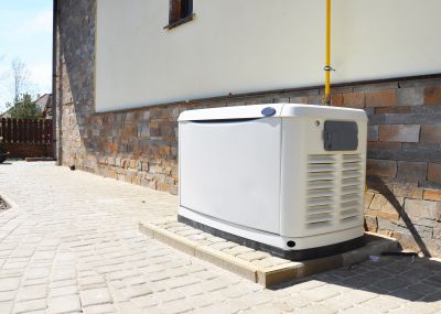 Generator in a Residential Landscape